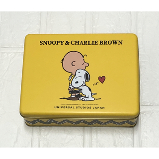 スヌーピー(SNOOPY)のスヌーピー チャーリーブラウン 空き缶 ユニバ USJ クッキー缶 小物入れ(キャラクターグッズ)