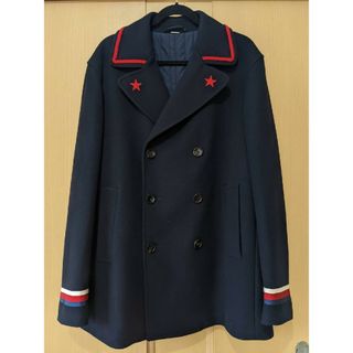 グッチ(Gucci)のグッチ フェルトジャケット シルヴィウェブリボン ピーコート Pコート スター(ピーコート)