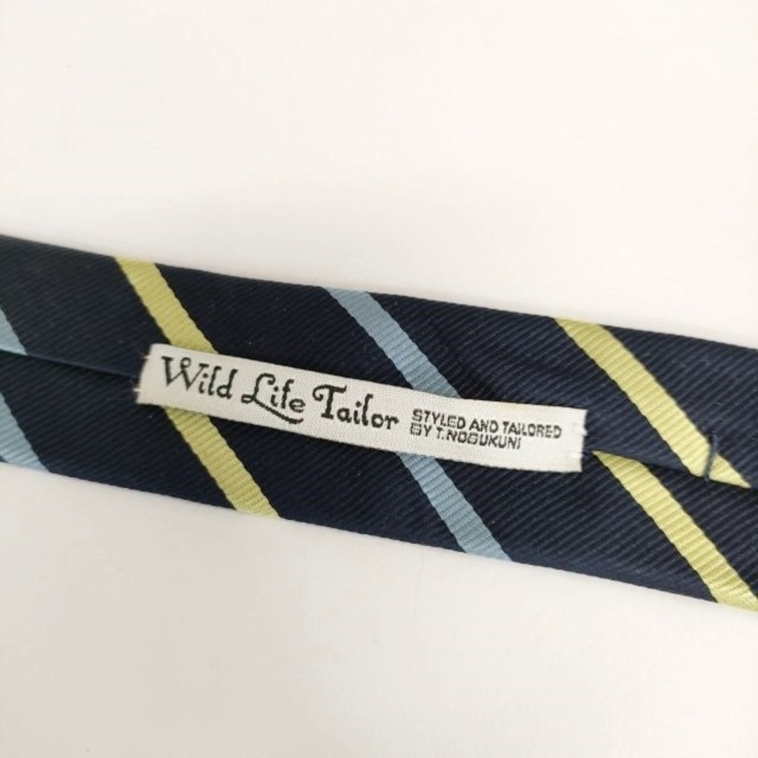 Adam et Rope'(アダムエロぺ)のAdam et Rope WILD LIFE TAILOR シルク100％ レジメンタルストライプ ネクタイ ネイビー メンズ アダムエロペ/ワイルドライフテーラー【中古】3-1204G◎ メンズのファッション小物(ネクタイ)の商品写真