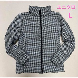 ユニクロ(UNIQLO)のユニクロ　ダウンジャケット　コート　千鳥格子　L(ダウンジャケット)