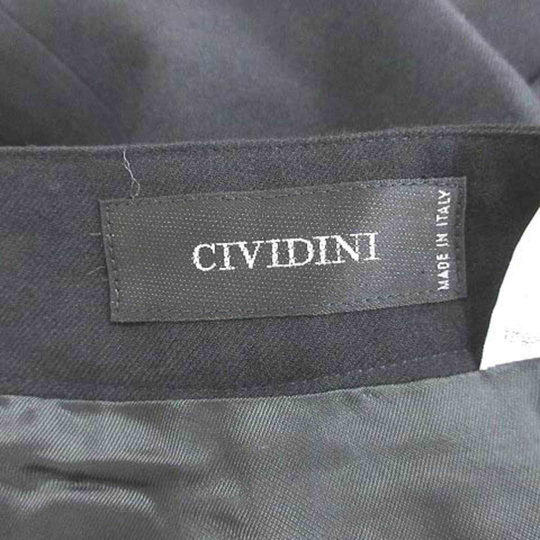 チヴィディーニ フレアスカート ひざ丈 切替 ウール 46 黒 ブラック レディースのスカート(ひざ丈スカート)の商品写真