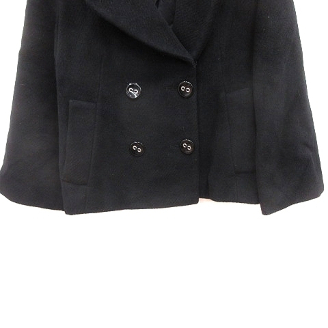 INED(イネド)のイネド INED Pコート ピーコート 総裏地 アンゴラ混 9 黒 ブラック レディースのジャケット/アウター(ピーコート)の商品写真