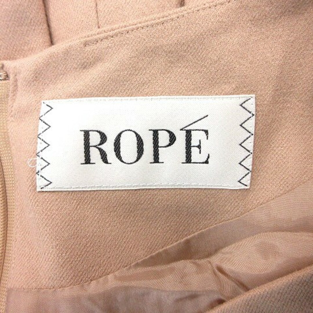 ROPE’(ロペ)のロペ ROPE ワンピース ひざ丈 プリーツ ウール 七分袖 36 ベージュ レディースのワンピース(ひざ丈ワンピース)の商品写真