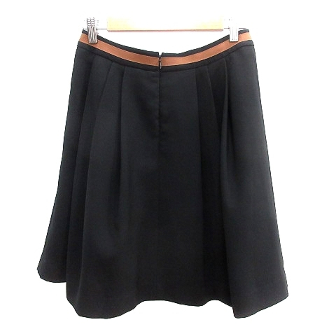 M-premier(エムプルミエ)のエムプルミエ M-Premier プリーツスカート ひざ丈 38 黒 ブラック レディースのスカート(ひざ丈スカート)の商品写真