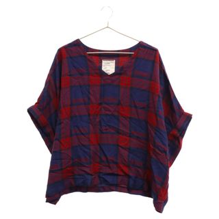 シャリーフ(SHAREEF)のSHAREEF シャリーフ 20SS NOISE CHECK SHORT PULL OVER 20313027 総柄半袖プルオーバーチェックシャツ ブルー/レッド(シャツ)