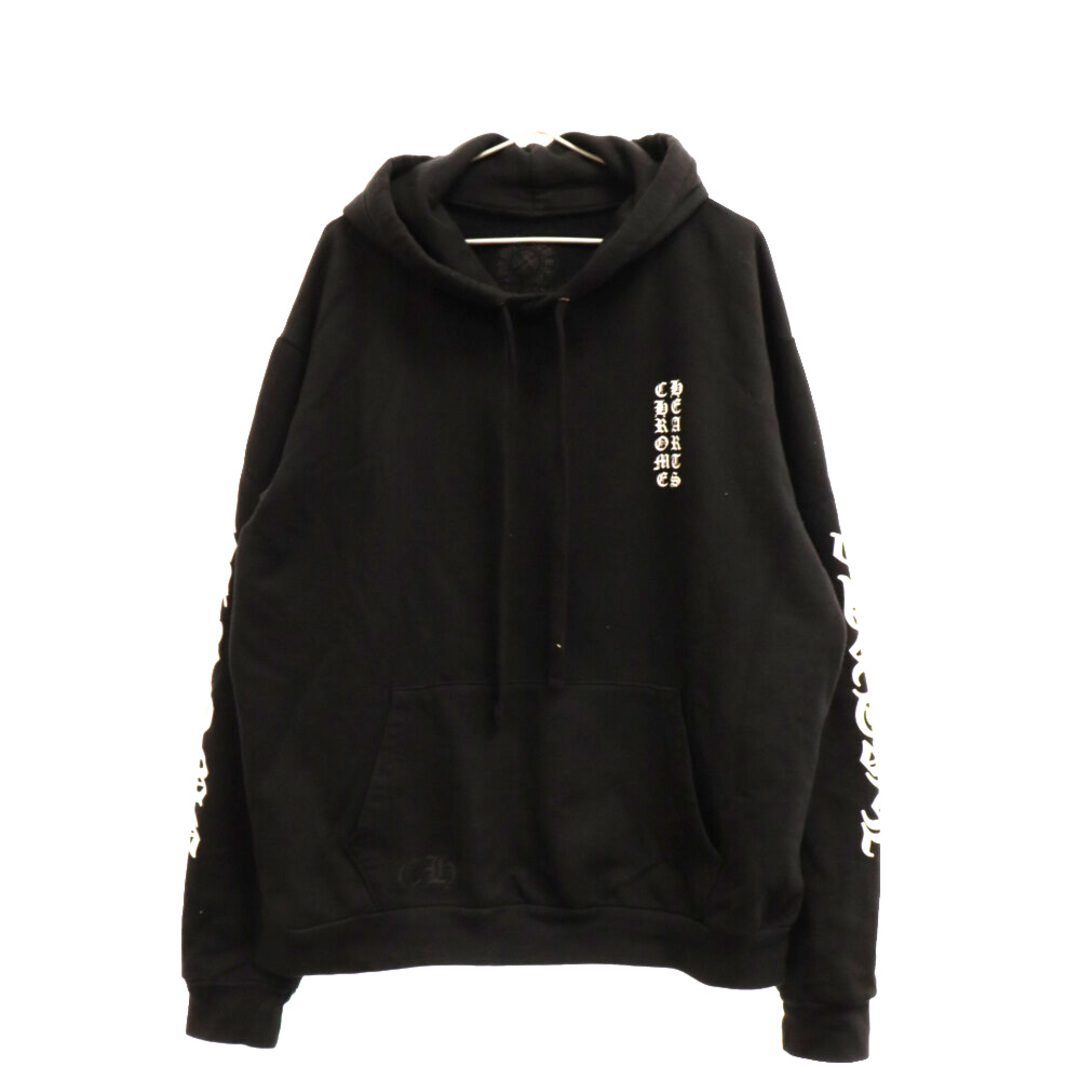 69センチ身幅CHROME HEARTS クロムハーツ SWTSHRT PLVR 袖ロゴ プルオーバー スウェット パーカー ブラック