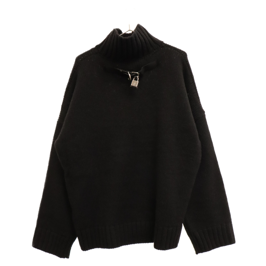 J.W.ANDERSON(ジェイダブリューアンダーソン)のJ.W.ANDERSON ジェー ダブリュー アンダーソン 23AW LEATHER PATCH POCKET SWEATER レザーパッチ ハイネック ニットセーター ブラック KW0976 メンズのトップス(ニット/セーター)の商品写真