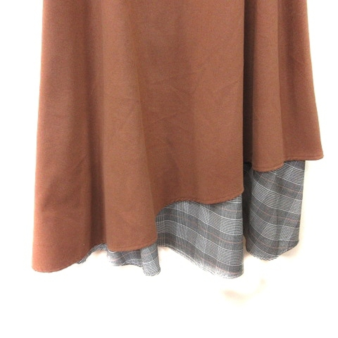 MERCURYDUO(マーキュリーデュオ)のマーキュリーデュオ フレアスカート ロング グレンチェック S 茶 ブラウン レディースのスカート(ロングスカート)の商品写真