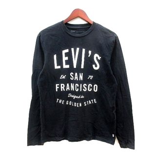 リーバイス(Levi's)のリーバイス カットソー Tシャツ クルーネック プリント 長袖 M 黒 ブラック(Tシャツ/カットソー(七分/長袖))