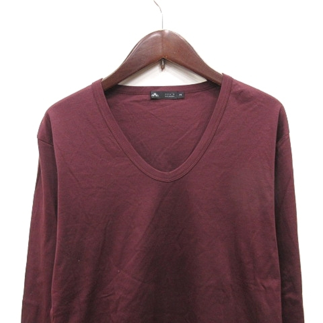 MEN'S MELROSE(メンズメルローズ)のメンズメルローズ Tシャツ カットソー Vネック 長袖 3 赤 ボルドー /YI メンズのトップス(Tシャツ/カットソー(七分/長袖))の商品写真