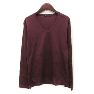 メンズメルローズ(MEN'S MELROSE)のメンズメルローズ Tシャツ カットソー Vネック 長袖 3 赤 ボルドー /YI(Tシャツ/カットソー(七分/長袖))