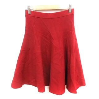 ブラーミン(BRAHMIN)のブラーミン BRAHMIN フレアスカート ニット ひざ丈 38 赤 レッド(ひざ丈スカート)