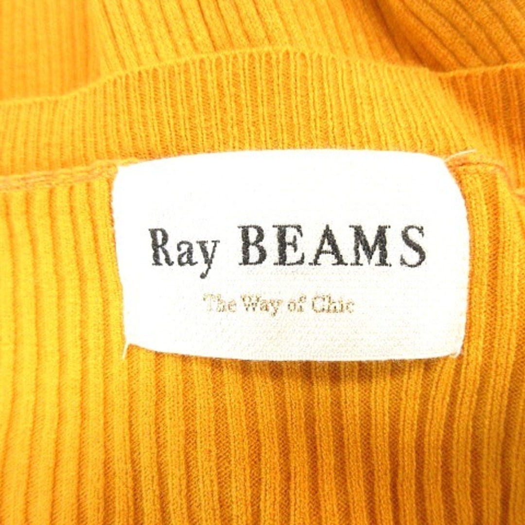 Ray BEAMS(レイビームス)のレイビームス ニットセーター ボートネック リブ フリル 七分袖 マスタード レディースのトップス(ニット/セーター)の商品写真