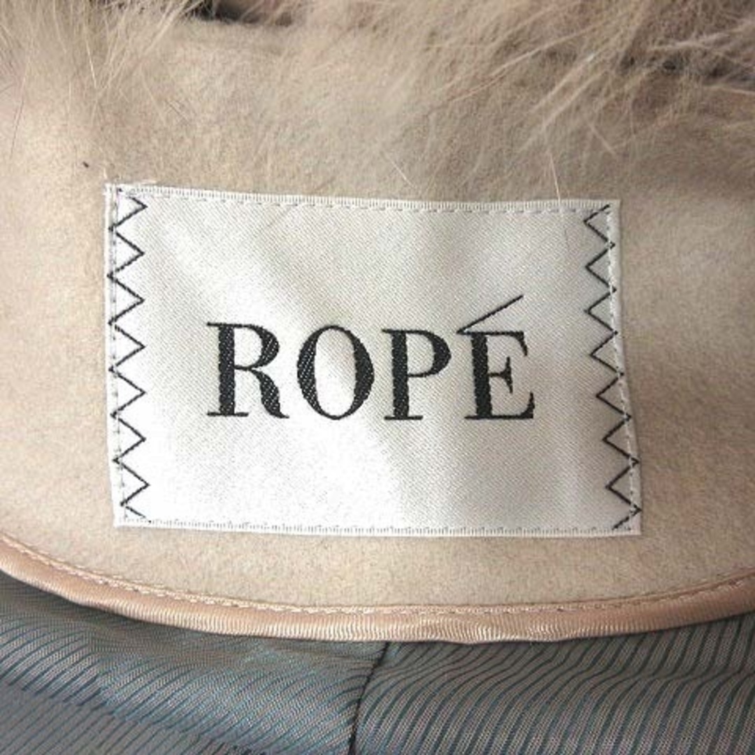 ROPE’(ロペ)のROPE ノーカラーコート ブルーフォックスファー ライナー付き ウール 36 レディースのジャケット/アウター(その他)の商品写真