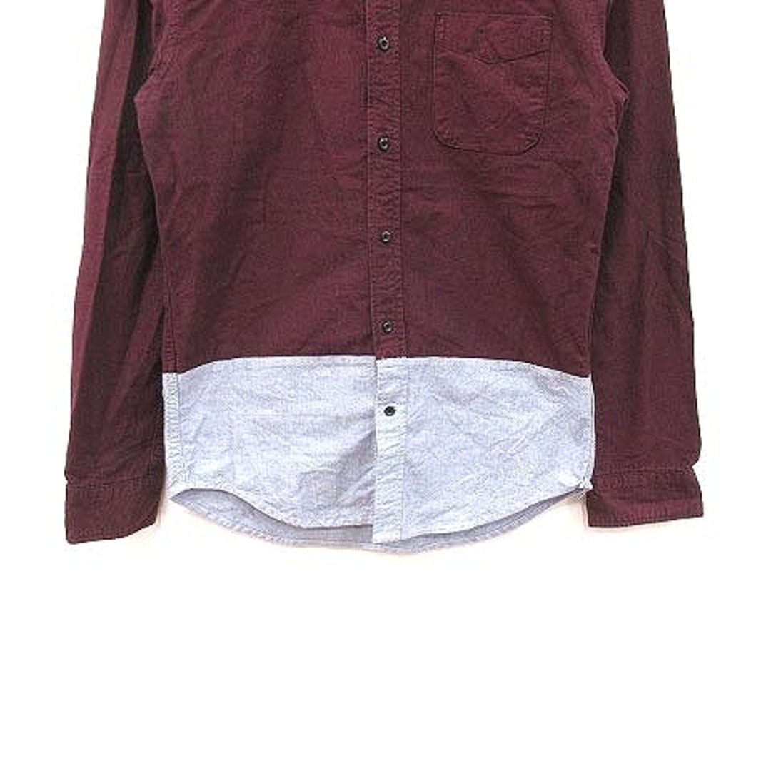 RAGEBLUE(レイジブルー)のレイジブルー RAGEBLUE シャツ 長袖 切替 M 赤 ボルドー 青 ブルー メンズのトップス(シャツ)の商品写真