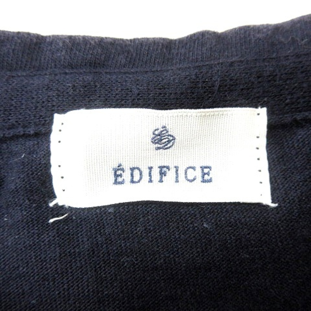 EDIFICE(エディフィス)のエディフィス カットソー Tシャツ ボートネック ボーダー 長袖 48 紺 メンズのトップス(Tシャツ/カットソー(七分/長袖))の商品写真