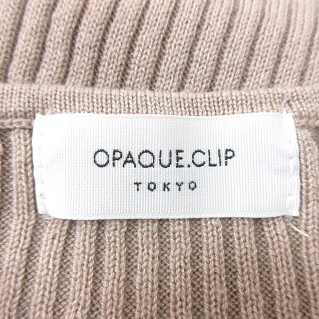 OPAQUE.CLIP(オペークドットクリップ)のオペークドットクリップ ニット カットソー Vネック 長袖 リブ 40 ベージュ レディースのトップス(ニット/セーター)の商品写真