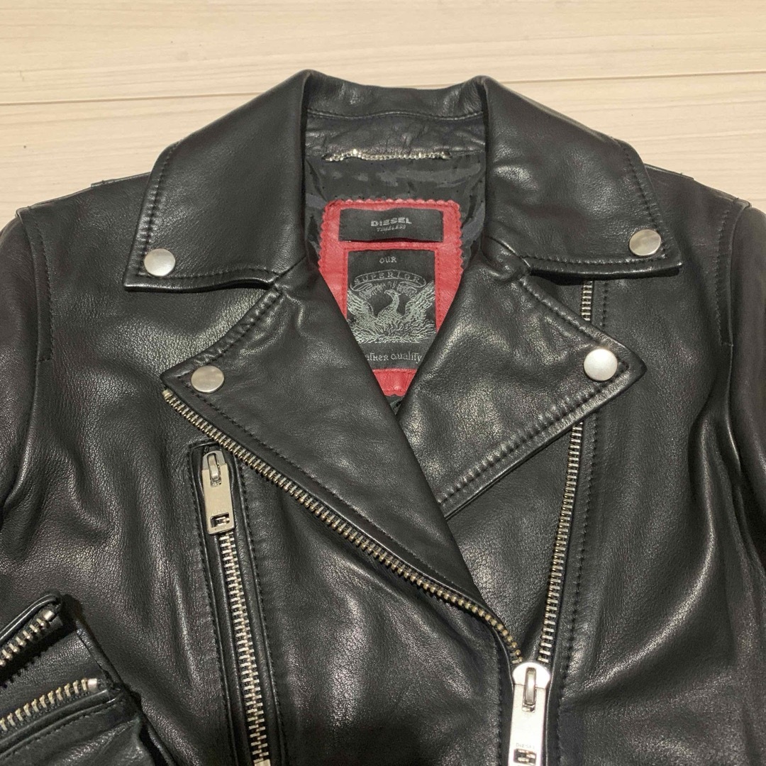 DIESEL(ディーゼル)のDIESEL 本革ダブルライダース　xs メンズのジャケット/アウター(ライダースジャケット)の商品写真