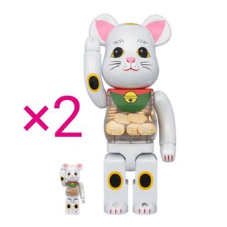 ベアブリック(BE@RBRICK)のベアブリック BE@RBRICK 招き猫 小判 白メッキ 100% 400%(キャラクターグッズ)