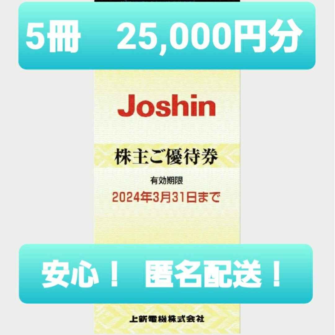 ショッピングジョーシン 上新電機 Joshin 株主優待 5冊 25000円分