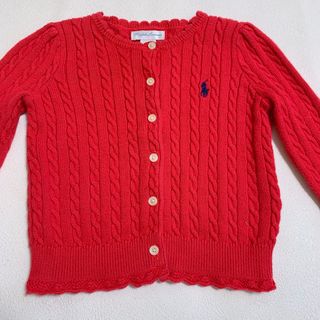 ラルフローレン(Ralph Lauren)の【美品】RalphLaurenラルフローレン12M(80サイズ) レッドセーター(ニット/セーター)