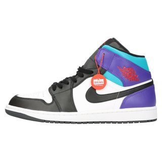 ナイキ(NIKE)のNIKE ナイキ AIR JORDAN 1 MID エアジョーダン1 ブライトコンコルド ミッドカットスニーカー ブラック/パープル us11/29cm DQ8426-154(スニーカー)