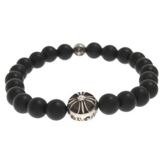 クロムハーツ(Chrome Hearts)のCHROME HEARTS クロムハーツ 8mm BEAD 8mmビーズブレス オニキスビーズブレスレット シルバー/ブラック(ブレスレット)