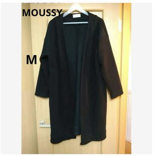 アズールバイマウジー(AZUL by moussy)のAZUL BY MOUSSY ロングニットコート　ブラック　M(ロングコート)