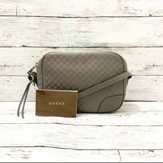 グッチ(Gucci)の[激レア]グッチ ショルダーバッグ マイクロシマ GG柄  グレー 449413(ショルダーバッグ)