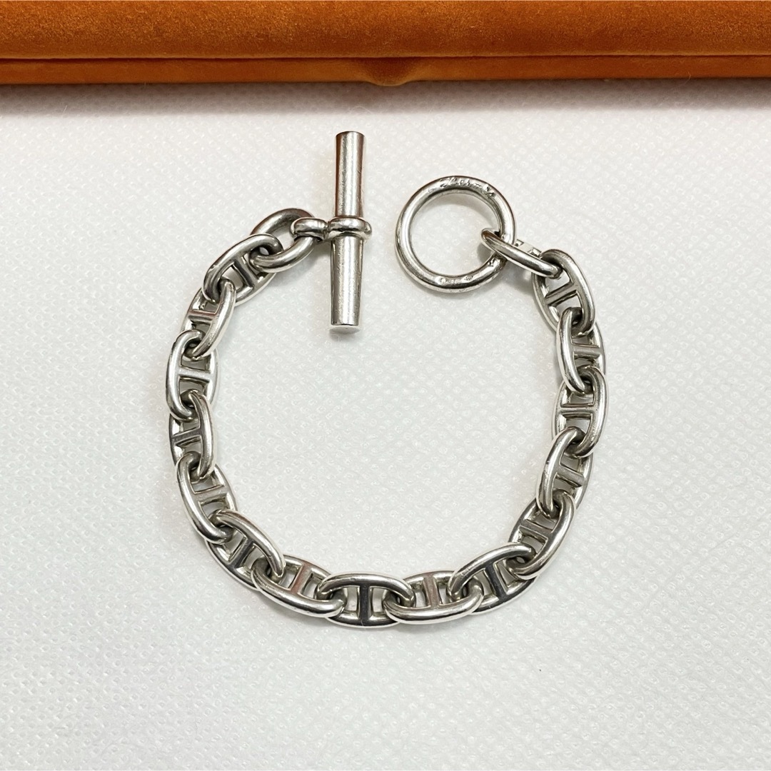 Vintage HERMES 筆記体 MM シェーヌダンクル ブレスレット - アクセサリー Vintage HERMES 筆記体 MM シェーヌダンクル ブレスレット - アクセサリー