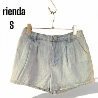 リエンダ(rienda)の[リエンダ] ショート丈　デニムパンツ　ホットパンツ   ウォッシュド　美品(デニム/ジーンズ)