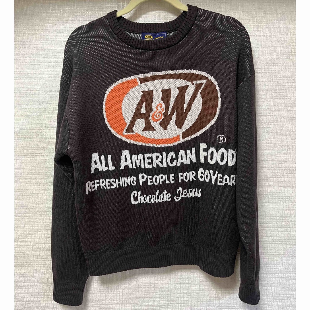 a\u0026w chocolate jesus AWCJ knit sweater