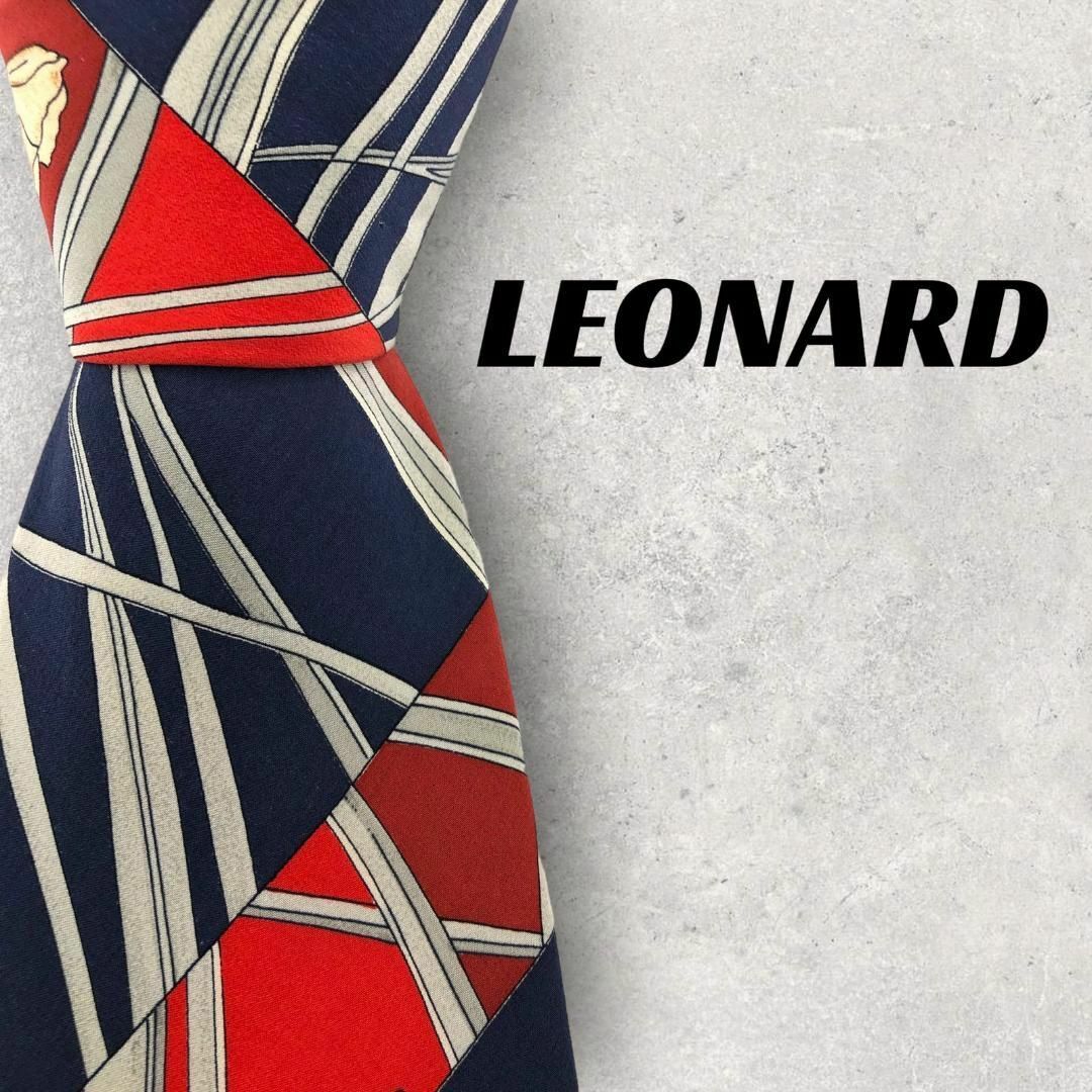 LEONARD(レオナール)の【5490】美品！レオナール　ネクタイ　ブルー×ブレッド系 メンズのファッション小物(ネクタイ)の商品写真