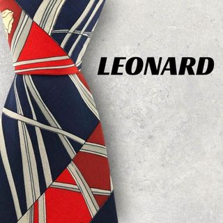 レオナール(LEONARD)の【5490】美品！レオナール　ネクタイ　ブルー×ブレッド系(ネクタイ)