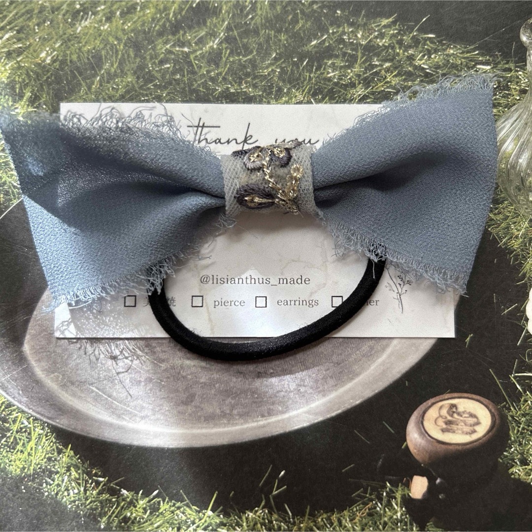 231217-1‪ꫛꫀꪝ くすみリフレッジリボンのヘアゴム  ハンドメイドのアクセサリー(ヘアアクセサリー)の商品写真