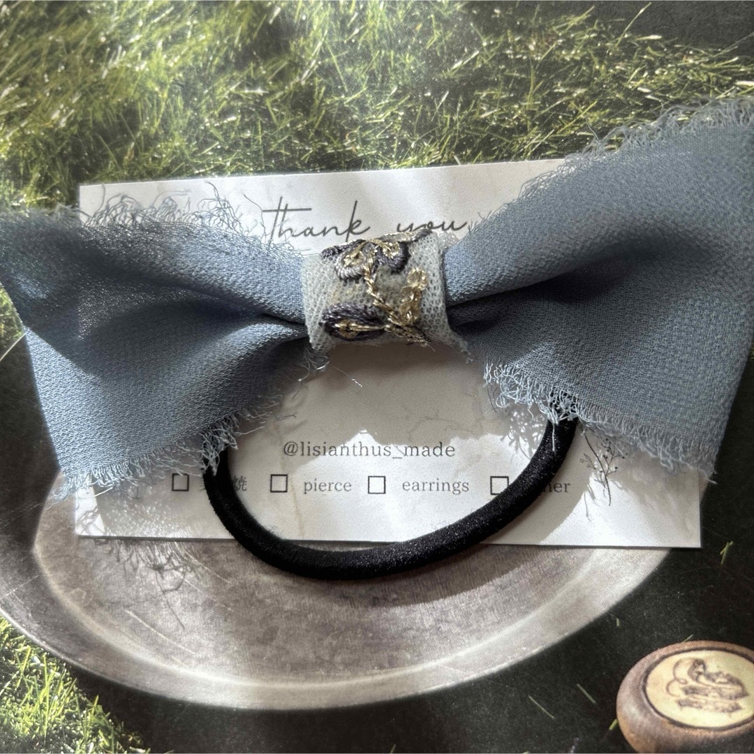 231217-1‪ꫛꫀꪝ くすみリフレッジリボンのヘアゴム  ハンドメイドのアクセサリー(ヘアアクセサリー)の商品写真