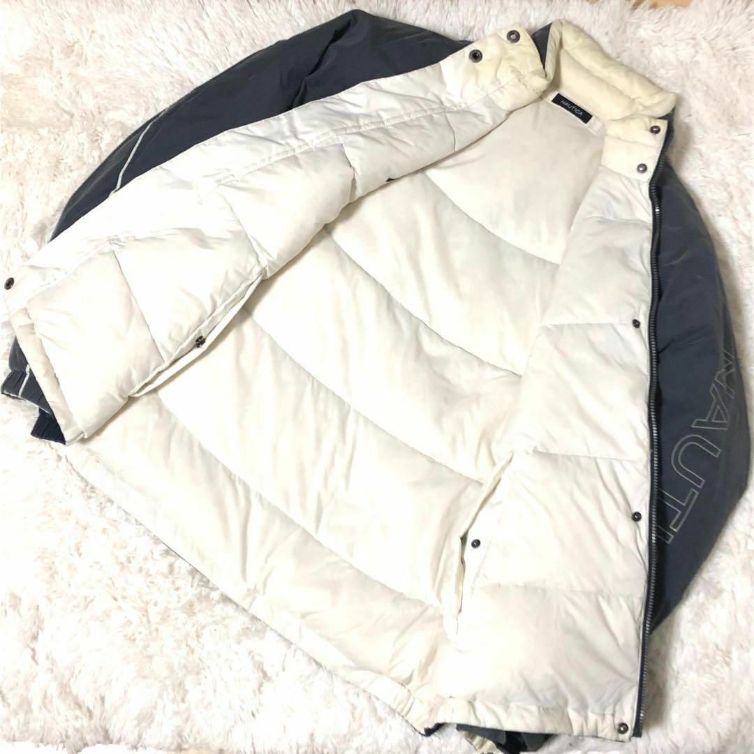 NAUTICA(ノーティカ)のノーティカ　ダウンジャケット　ネイビー　ホワイト　XL　90s　リバーシブル メンズのジャケット/アウター(ダウンジャケット)の商品写真
