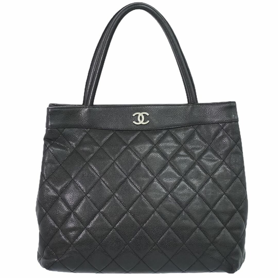 本物 シャネル CHANEL ココマーク マトラッセ トートバッグ ハンドバッグ キャビアスキン レザー ブラック Matelasse バッグトートバッグ