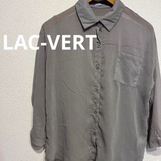 LAC-VERT トップス　シャツ　七分袖　グレー　シースルー(シャツ/ブラウス(長袖/七分))