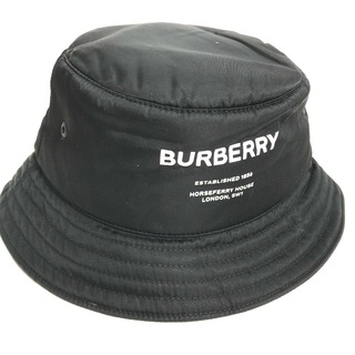 バーバリー(BURBERRY)のバーバリー BURBERRY ホースフェリー  ロゴ 8044081 ハット帽 帽子 バケットハット ボブハット ハット ナイロン ブラック(ハット)
