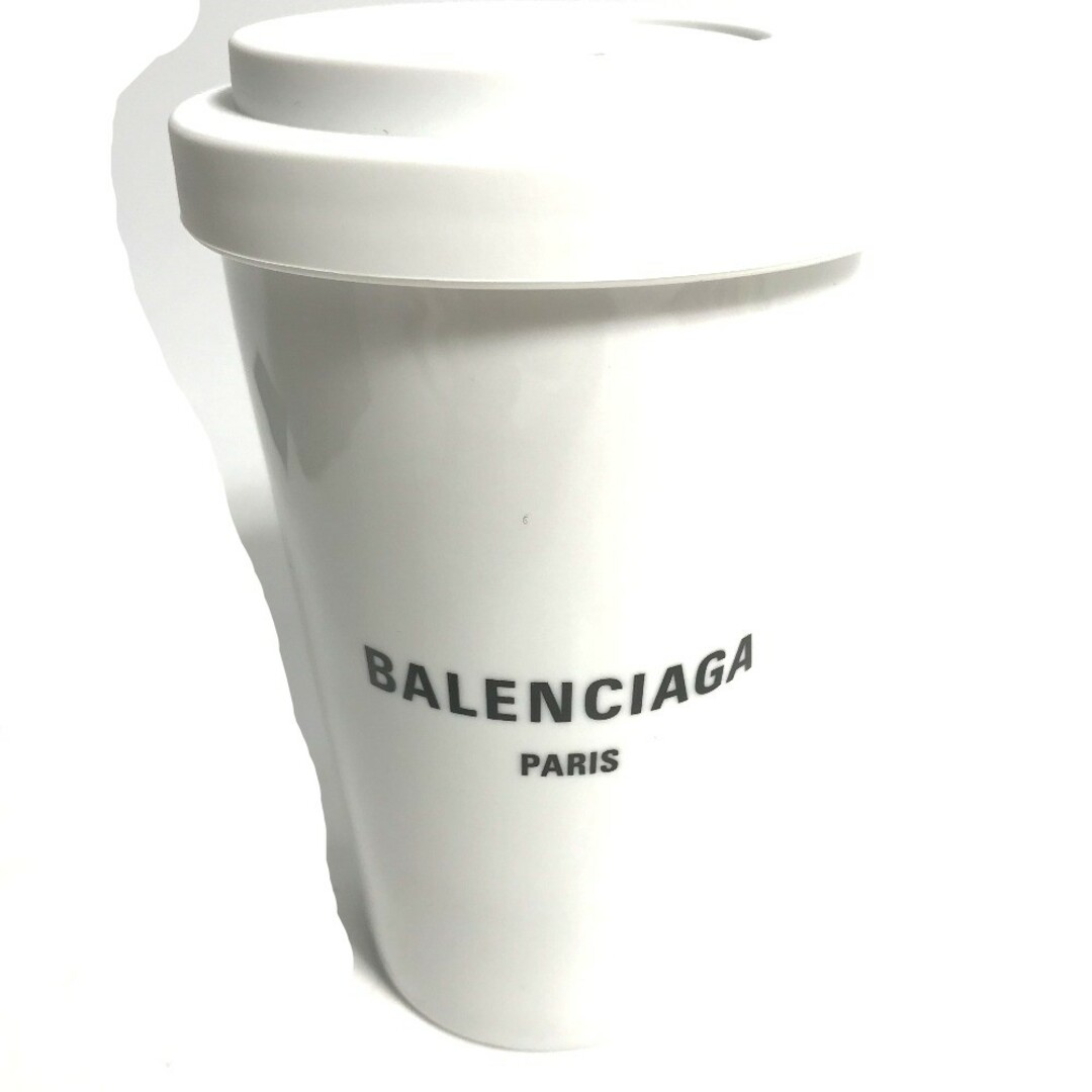 バレンシアガ BALENCIAGA ロゴ 666275 コップ カップ 蓋付き 食器 タンブラー 陶器 ホワイト 未使用