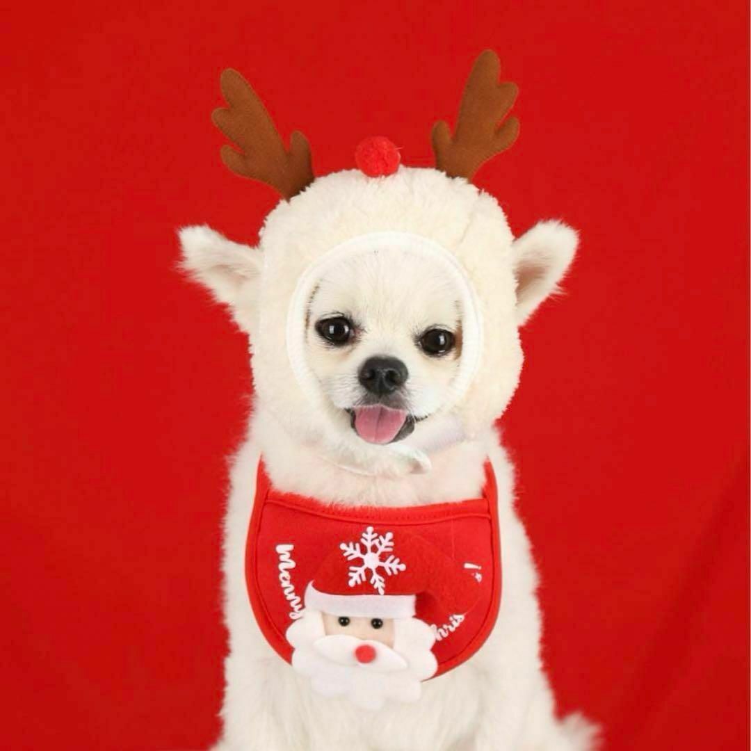 ペット 服 帽子 トナカイ サンタ スタイセット クリスマス コスプレ 犬 猫 その他のペット用品(犬)の商品写真