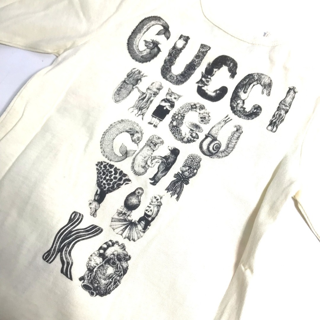 Gucci(グッチ)のグッチ GUCCI キャット ロンパース 猫 トップス 596315 ヒグチユウコ コラボ ベビー BABY 赤ちゃん 長袖 ツナギ コットン ホワイト 未使用 キッズ/ベビー/マタニティのキッズ服女の子用(90cm~)(その他)の商品写真