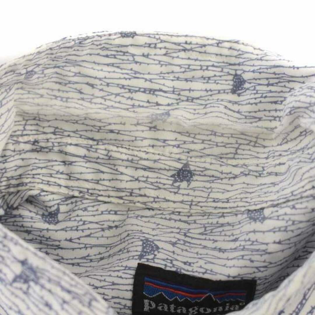 patagonia(パタゴニア)のPatagonia 半袖 シャツ 総柄 オーガニックコットン混 S 白 紺 メンズのトップス(シャツ)の商品写真