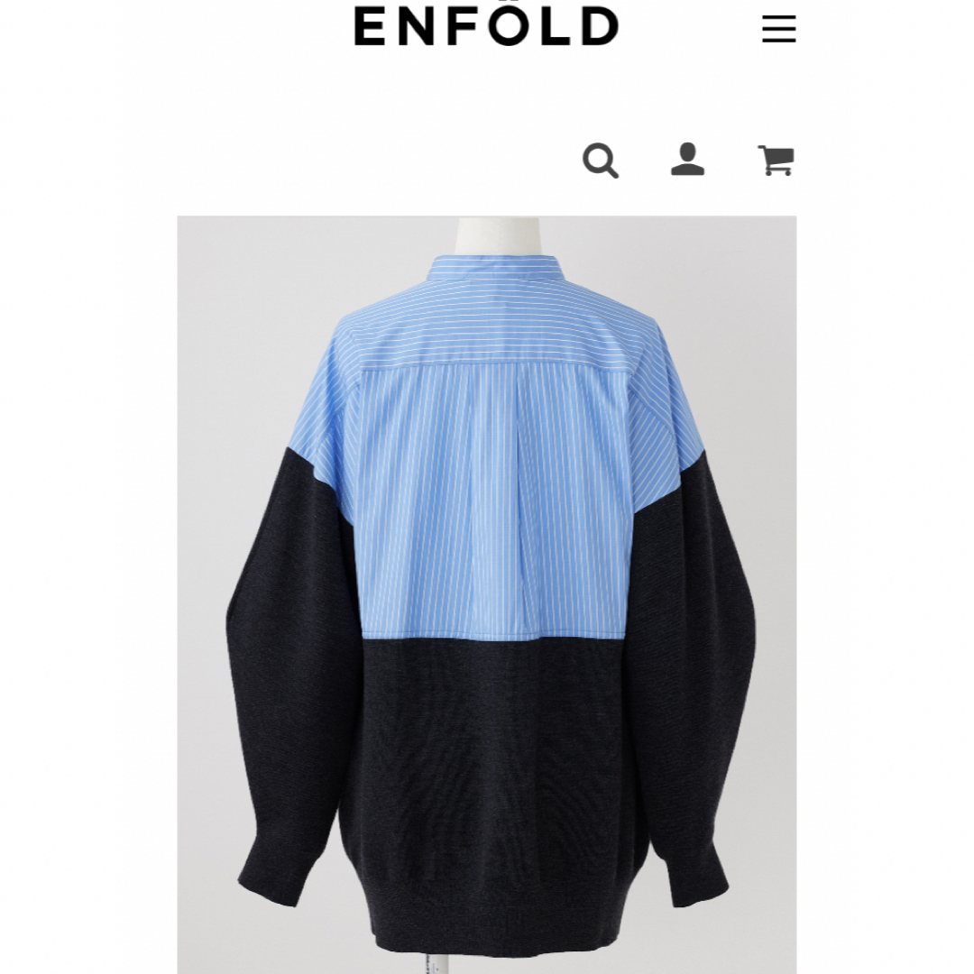 ENFOLD(エンフォルド)の2023AW ENFOLD SHIRT×KNIT PULLOVER レディースのトップス(ニット/セーター)の商品写真