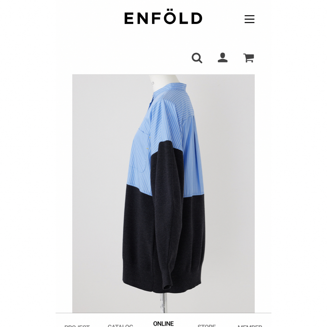 ENFOLD(エンフォルド)の2023AW ENFOLD SHIRT×KNIT PULLOVER レディースのトップス(ニット/セーター)の商品写真