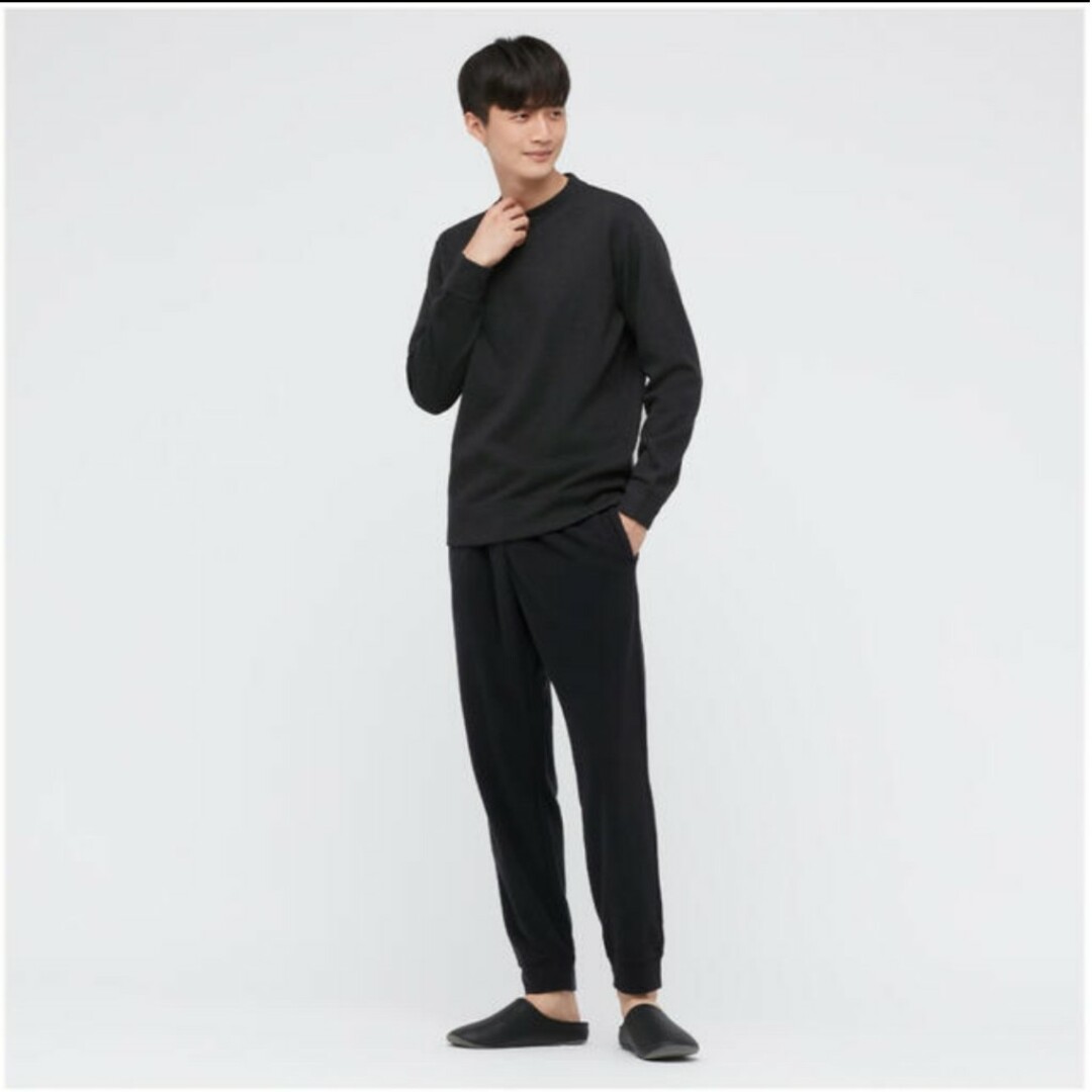 UNIQLO(ユニクロ)のUNIQLO ニットフリース ボトムス SS 黒 メンズのパンツ(その他)の商品写真