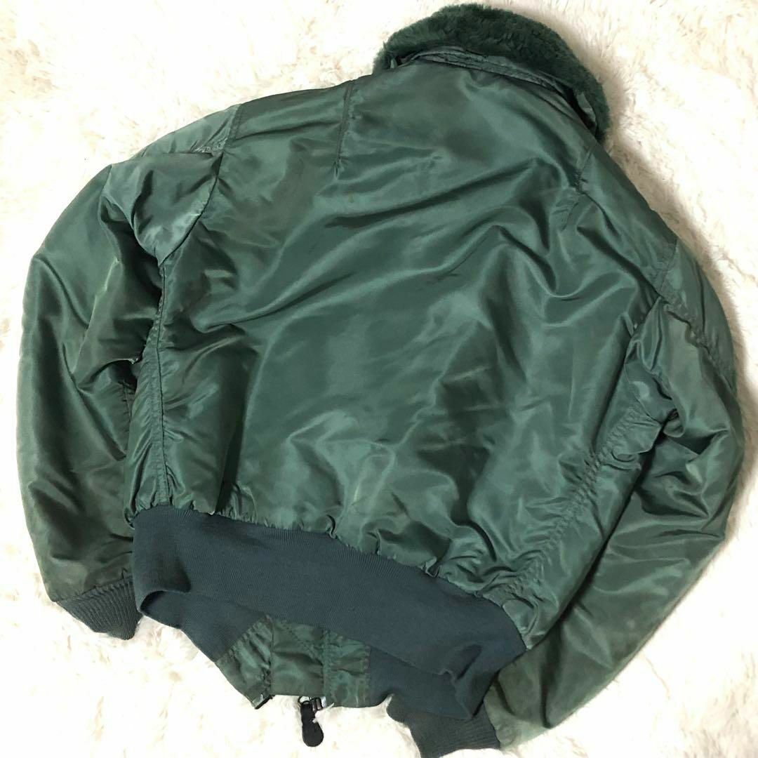 ALPHA INDUSTRIES(アルファインダストリーズ)のアルファインダストリーズ　フライトジャケット　グリーン　S　B-15D　ボア メンズのジャケット/アウター(フライトジャケット)の商品写真