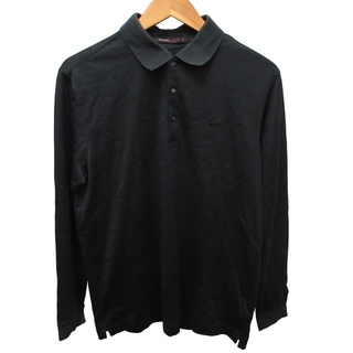 ナイキ(NIKE)のナイキ タイガー・ウッズコレクション ポロシャツ カットソー 長袖 黒 M(ポロシャツ)