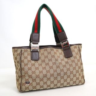 グッチ(Gucci)の【GUCCI】グッチ トートバッグ シェリーライン GGキャンバス ベージュ×シルバー金具 145810/ok04025ar(トートバッグ)